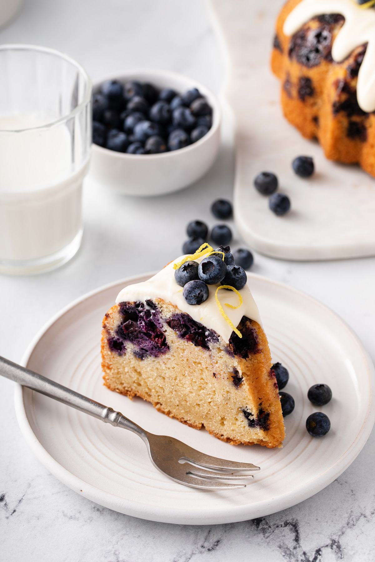 Blueberry Bundt Cake Recipe - with Lemon Powdered Sugar
