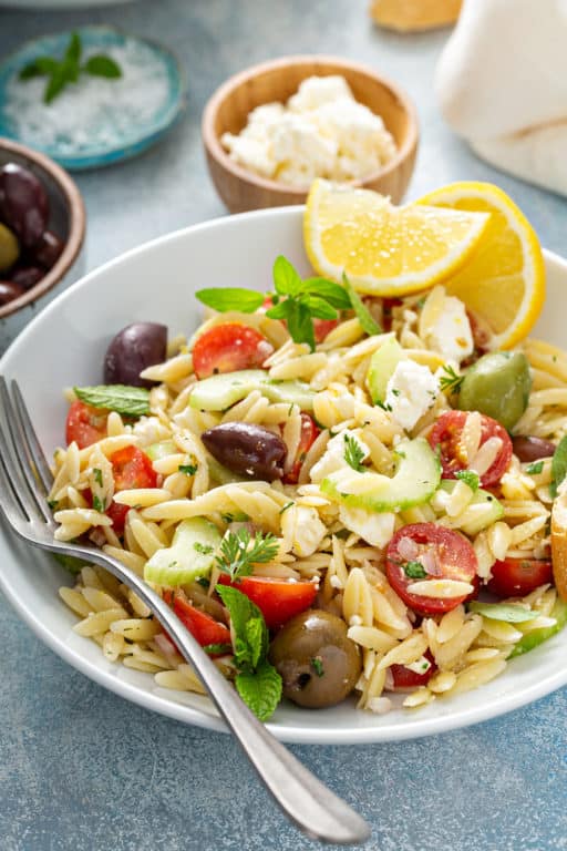 Greek Orzo Salad Recipe My Baking Addiction