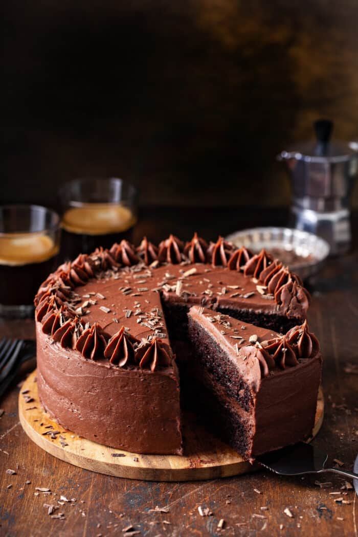 Black Cocoa Chocolate Espresso Cake - The Sugar Coated Cottage