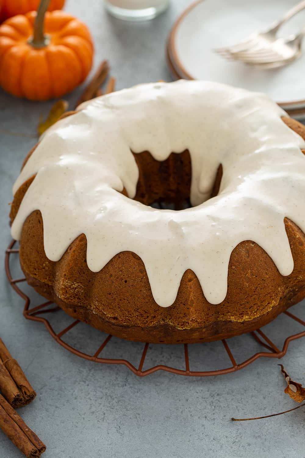 Pumpkin Bundt Cake With Cream Cheese Frosting | My Baking Addiction