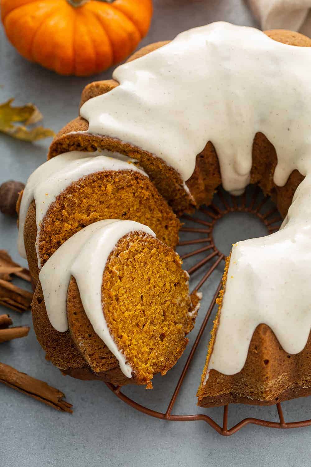 Pumpkin Bundt Cake with Cream Cheese Frosting | My Baking Addiction