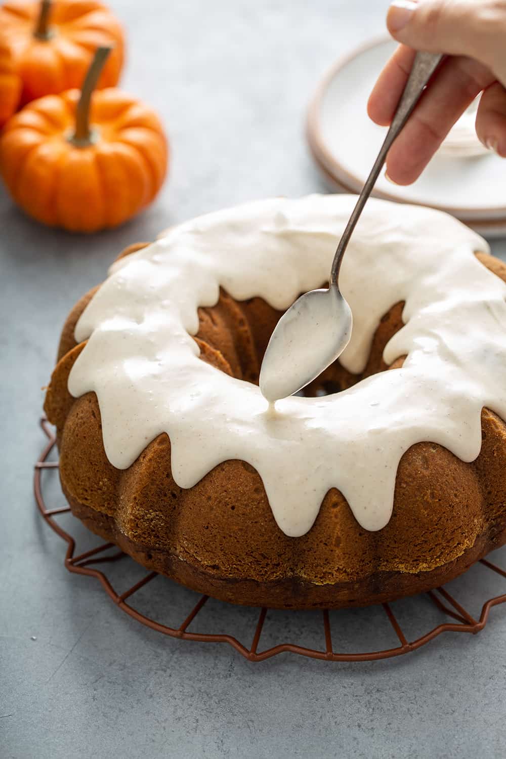 Pumpkin Bundt Cake with Cream Cheese Frosting | My Baking Addiction