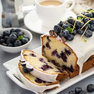 Lemon Blueberry Bread with Lemon Glaze | My Baking Addiction