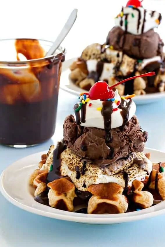 S Mores Waffle Sundaes My Baking Addiction