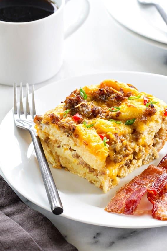 breakfast sausage egg casserole without bread