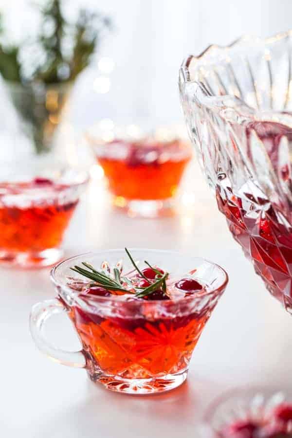 Sparkling Cranberry Rosemary Punch - My Baking Addiction