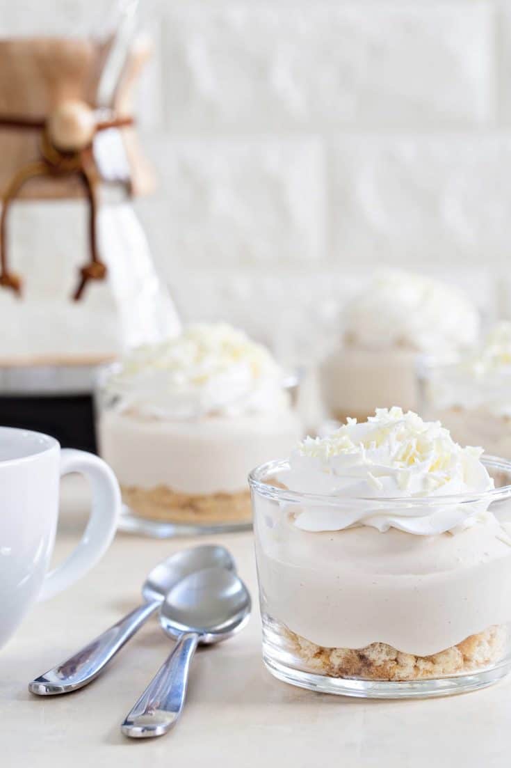 White Chocolate Tiramisu Pudding Cups - My Baking Addiction