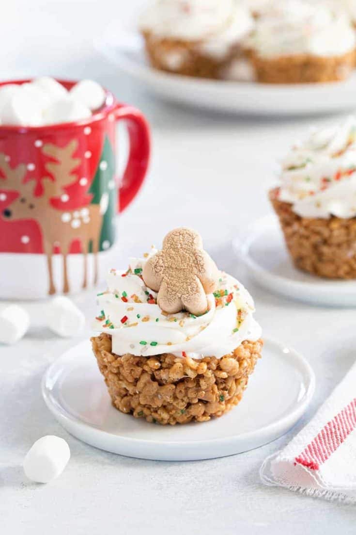 Gingerbread Marshmallow Treat Cupcakes - My Baking Addiction