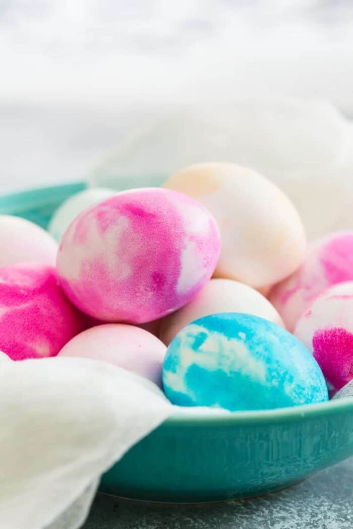 Whipped Cream Dyed Eggs