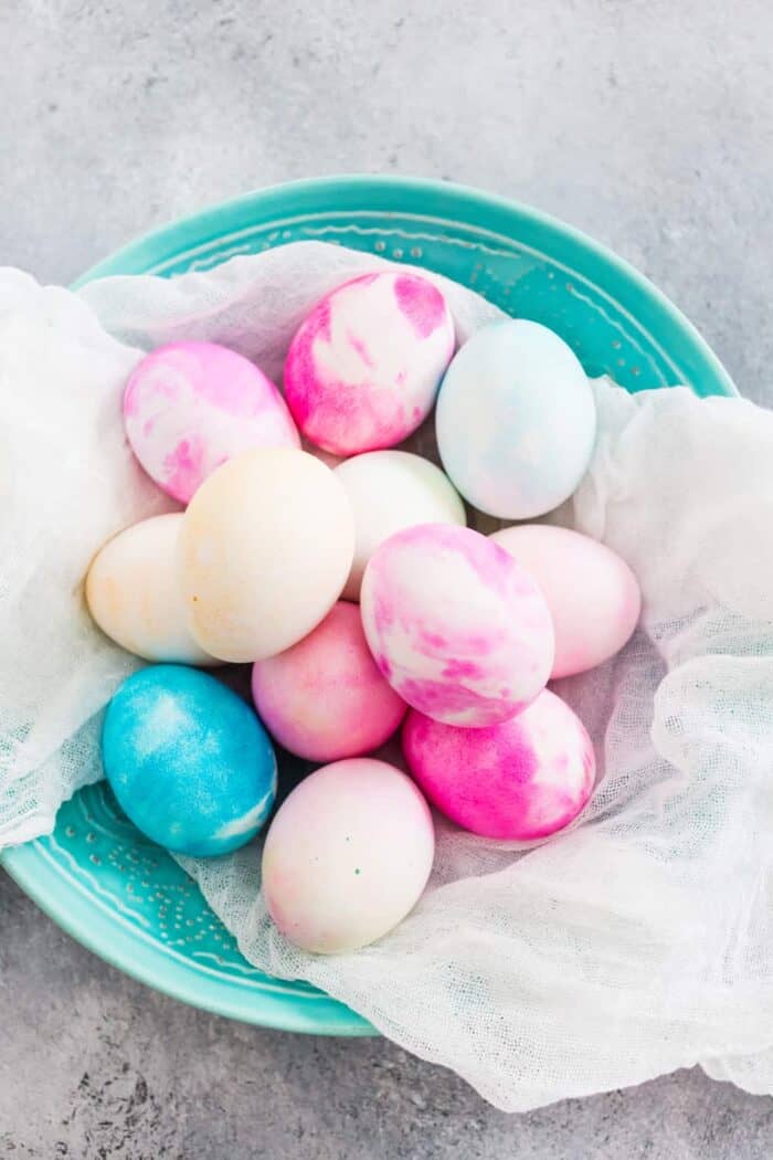 Whipped Cream Dyed Eggs