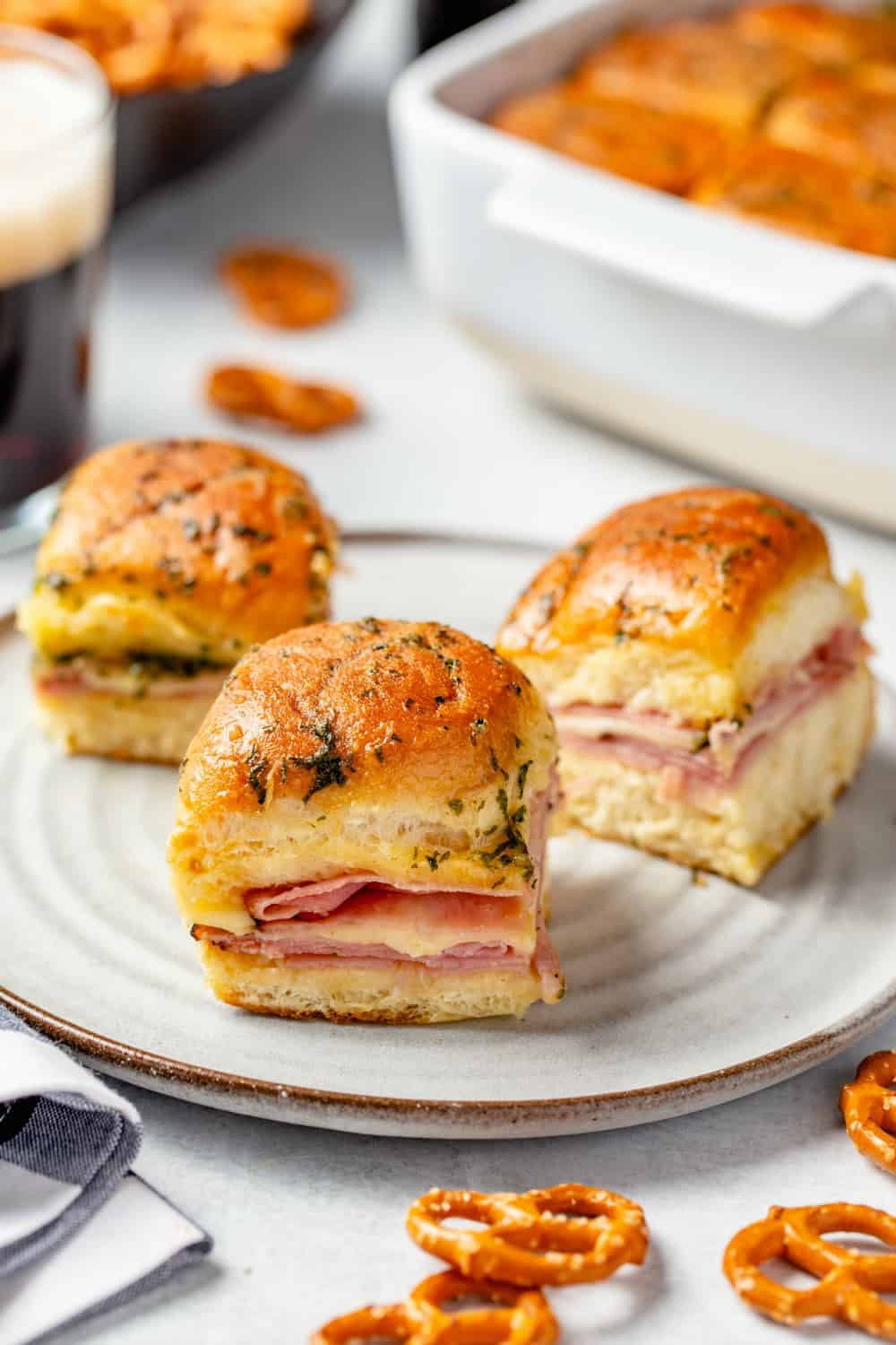 Easy Hot Ham and Cheese Sliders - My Baking Addiction