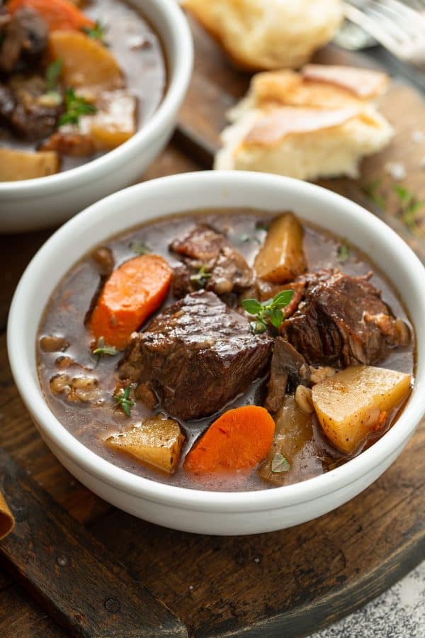 Slow Cooker Beef & Barley Stew - My Baking Addiction