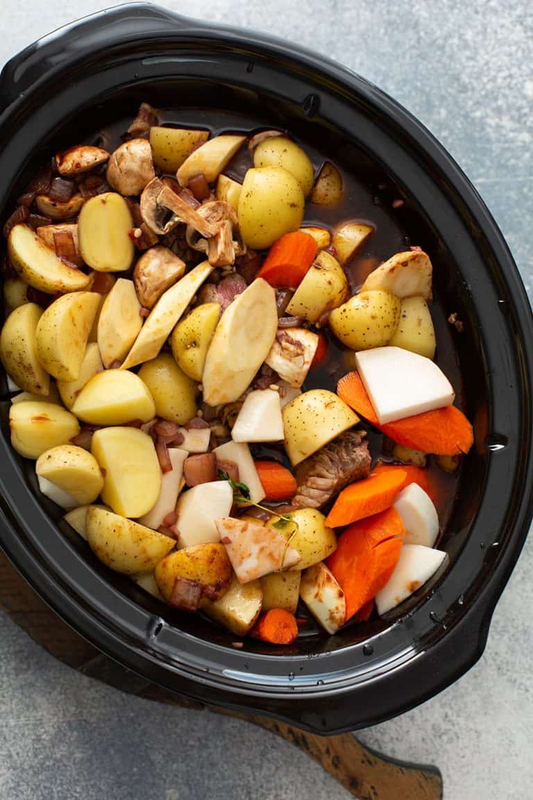 Slow Cooker Beef & Barley Stew - My Baking Addiction