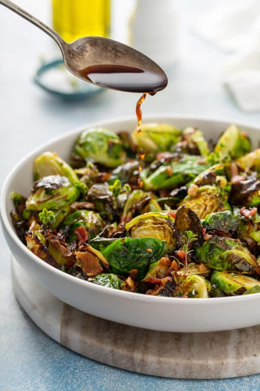 Air Fryer Brussels Sprouts with Bacon & Balsamic My Baking Addiction