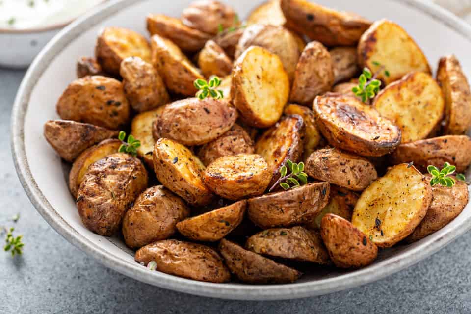 Air Fryer Roasted Potatoes - My Baking Addiction