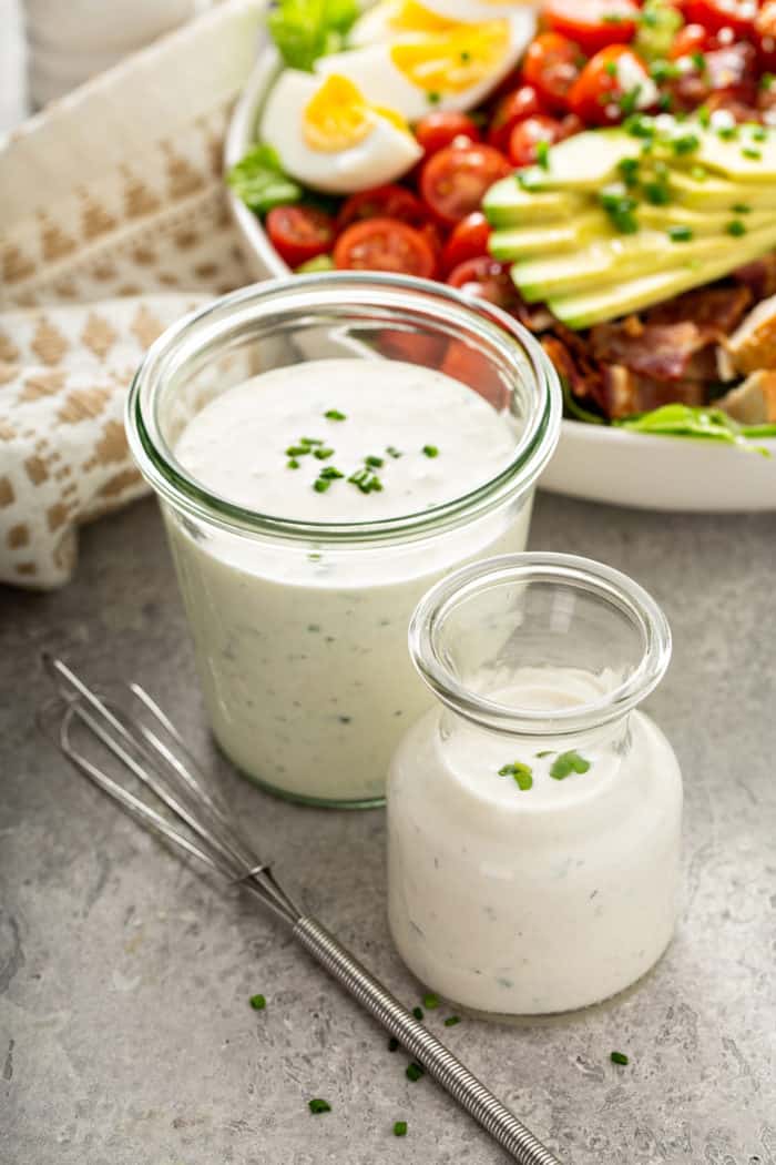 Homemade Ranch dressing. A cup of good mayo, a cup of buttermilk, HV Ranch  dry seasoning packet. Shak…