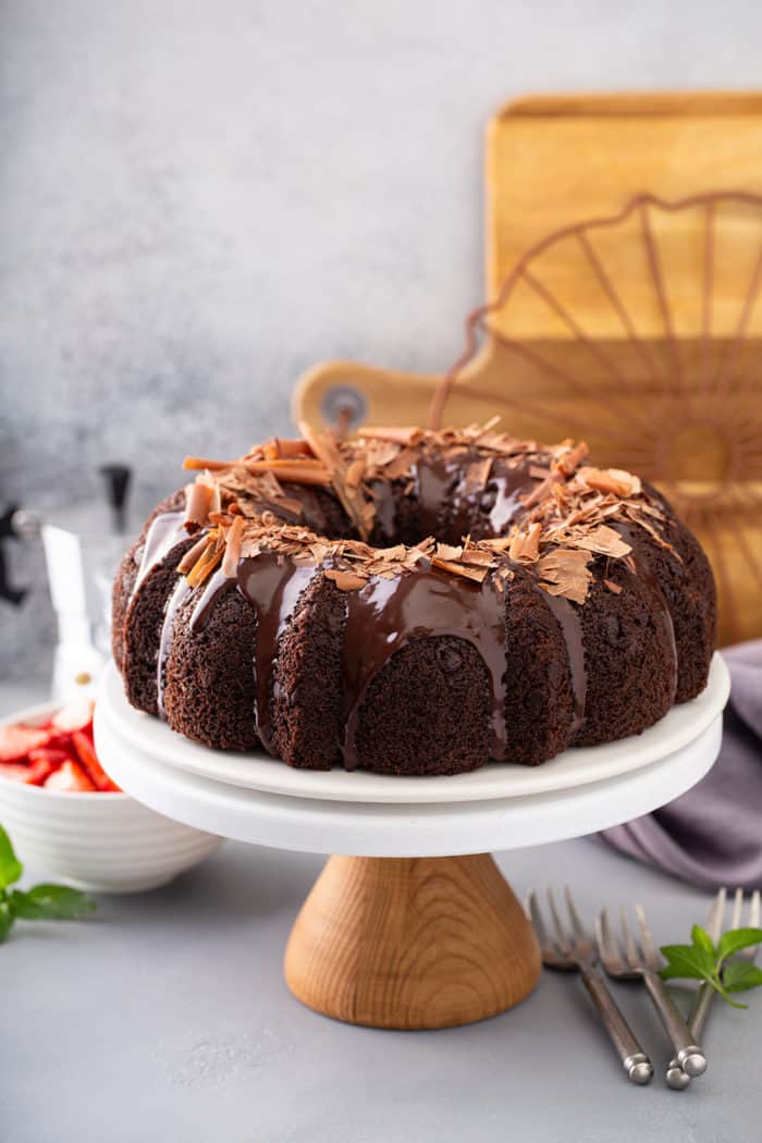 The BEST Triple Chocolate Bundt Cake Recipe (Easy)