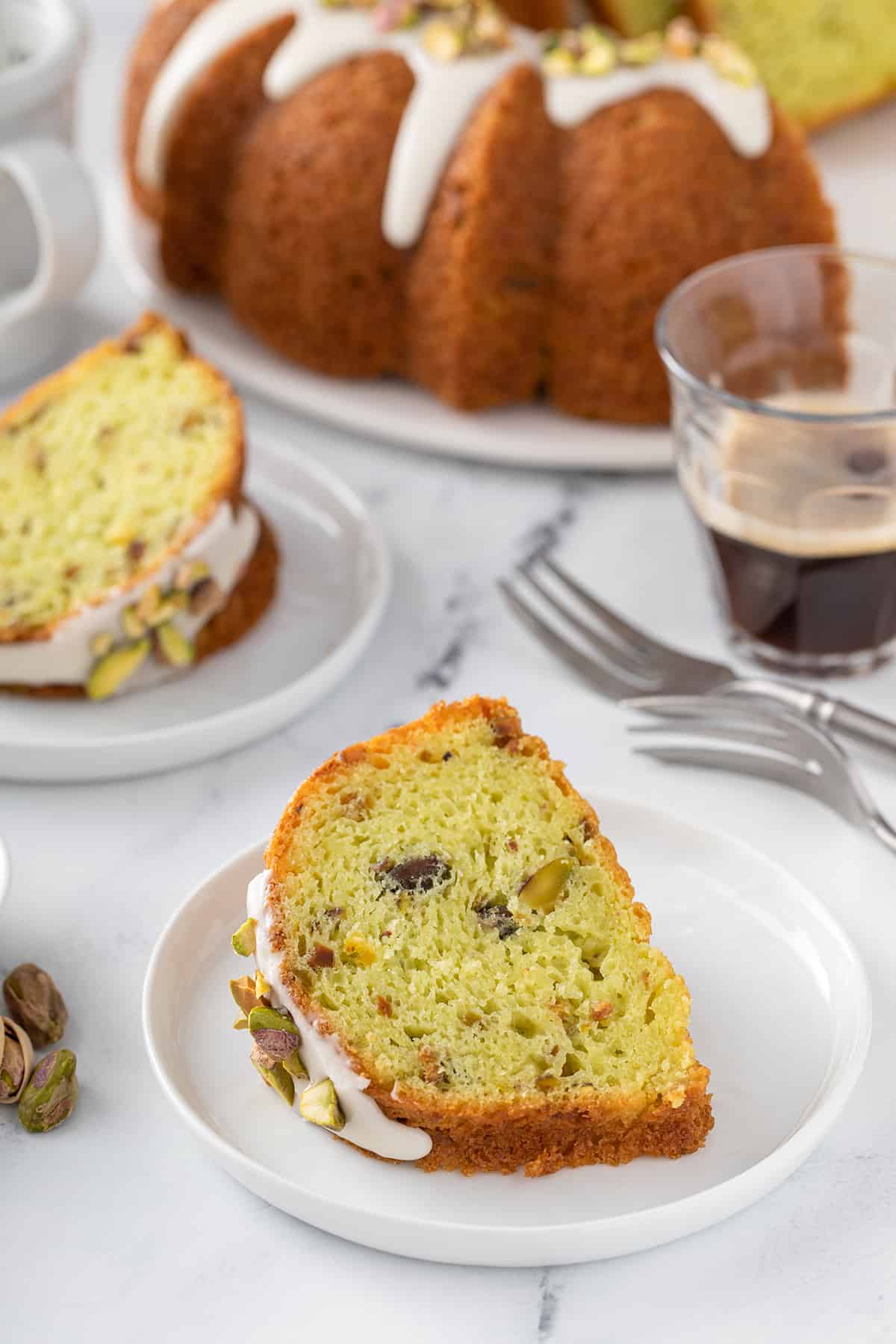 large pistachio bundt cake – just divine delights