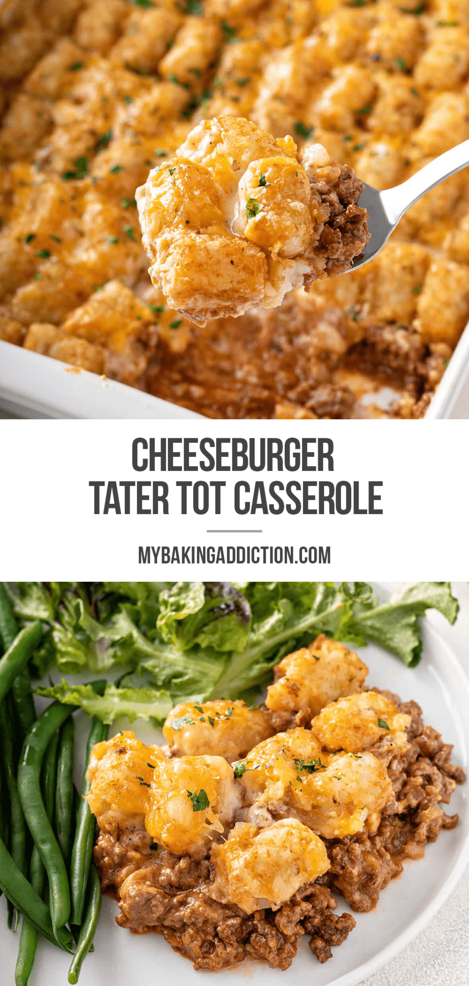 Cheeseburger Tater Tot Casserole - My Baking Addiction