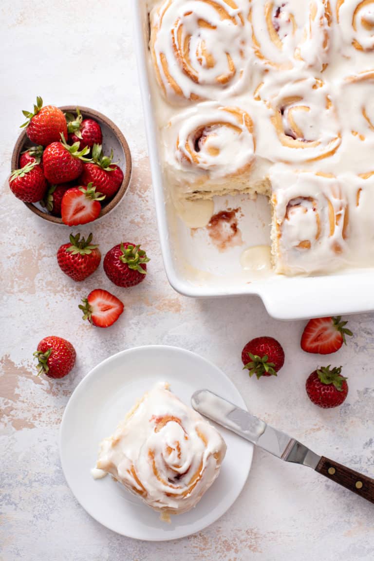 Strawberry Rolls with Cream Cheese Frosting