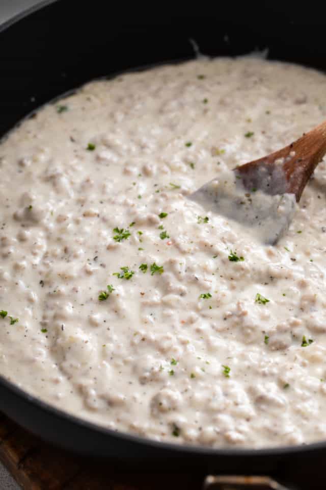 Sausage Gravy My Baking Addiction   Close Up Sausage Gravy 640x960 