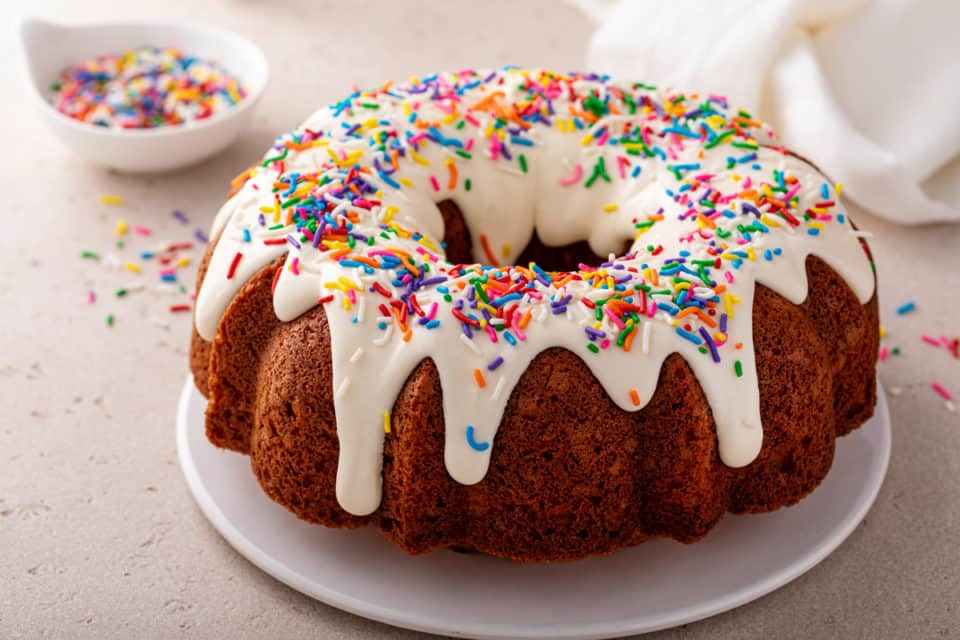 Easy Vanilla Bundt Cake with Cream Cheese Frosting - My Baking Addiction