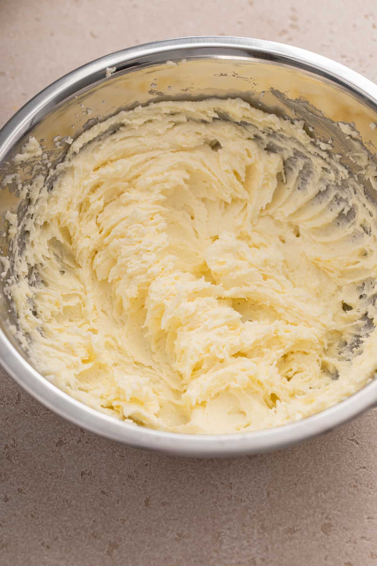 Butter and sugar creamed perfectly for 5 minutes.