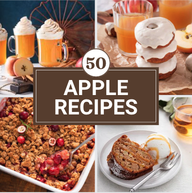 4 apple recipe images in a collage.