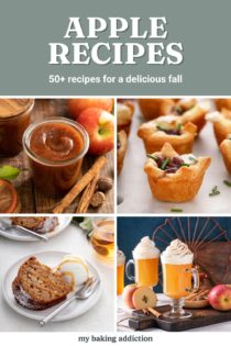 Collage image featuring 4 apple recipes