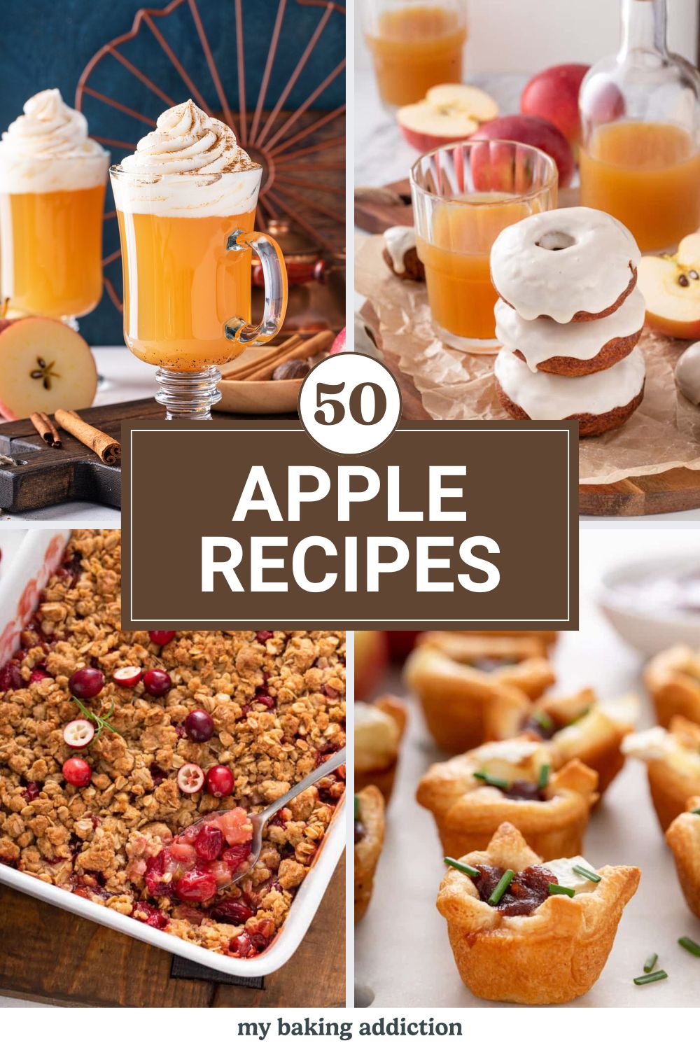 Collage of 4 apple recipe images